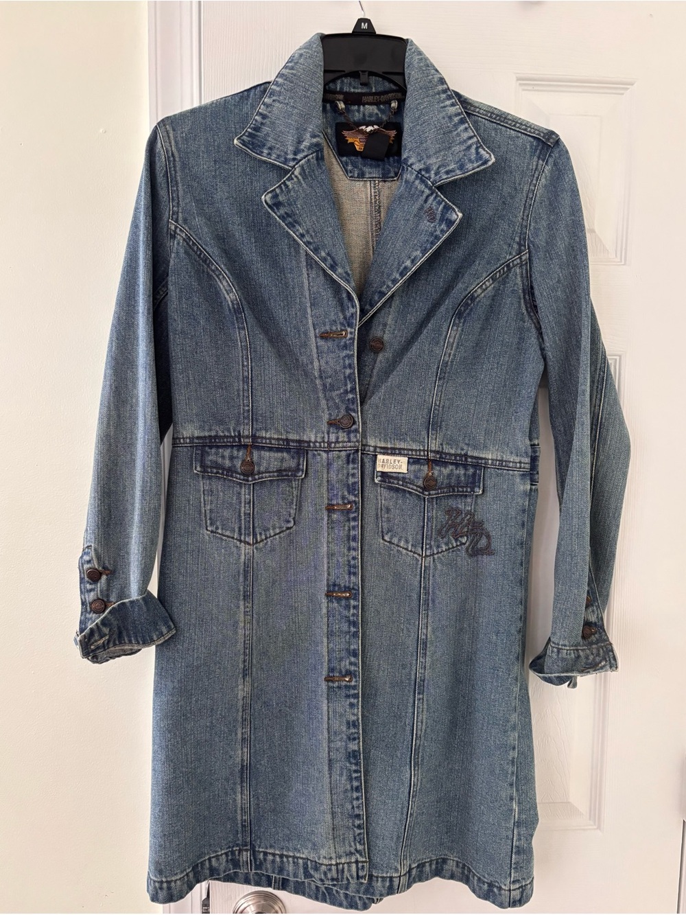 Harley-Davidson Women's Long Denim Coat - Blue